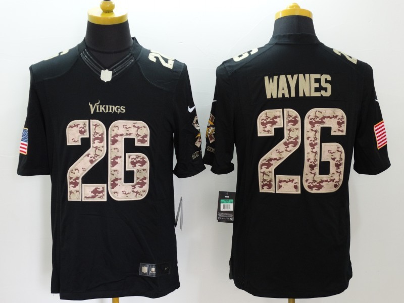 Men's Minnesota Vikings Trae Waynes #26 Black Jersey